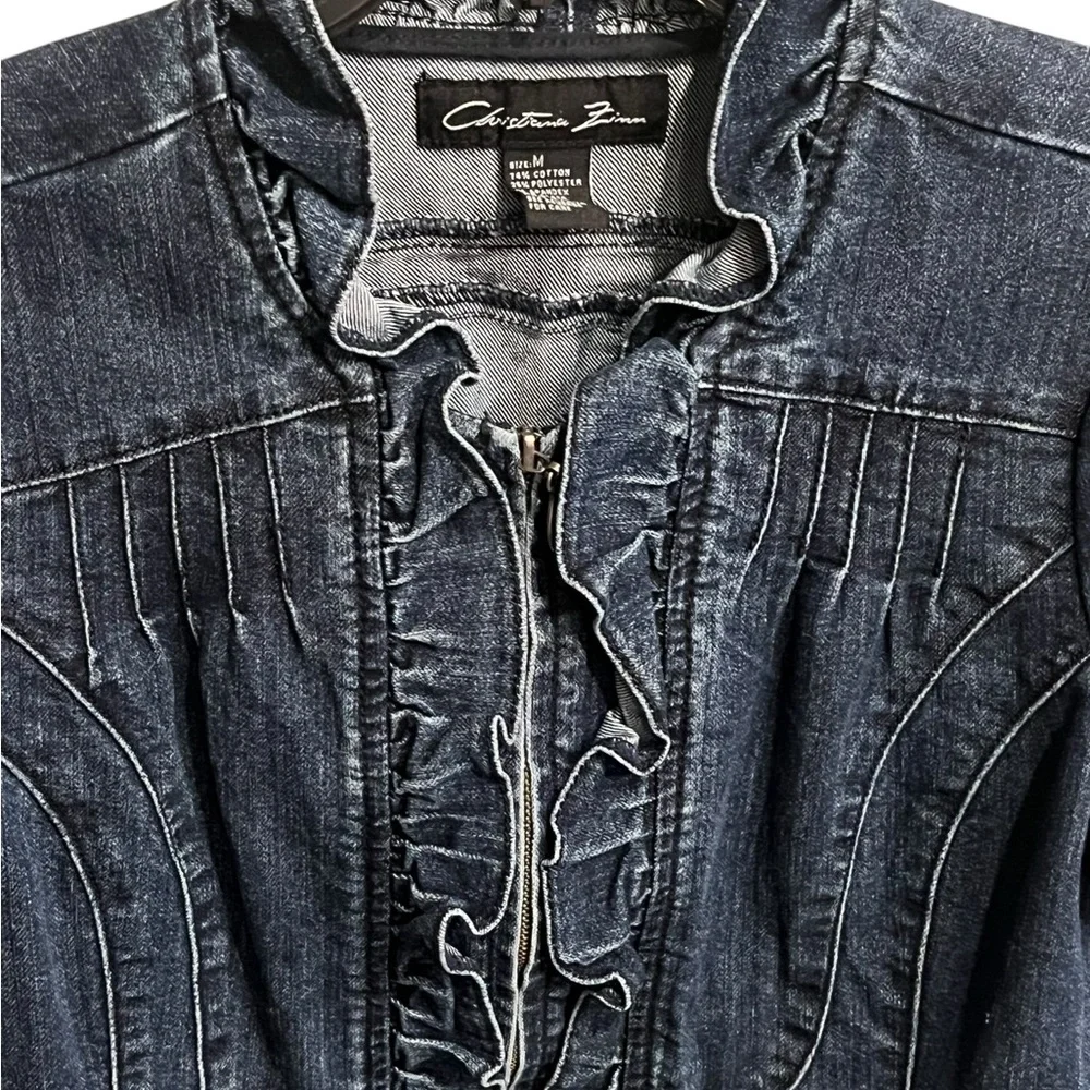 Blue Denim Ruffle Jacket - Picture 10 of 12
